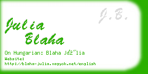 julia blaha business card